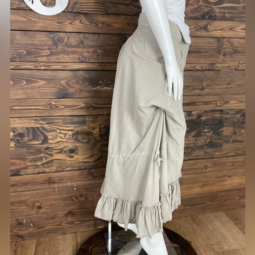 PINKO | Coquette Ruffle Frill Maxi Skirt Soft Sage Green Flowy Made in Italy - Picture 7 of 11